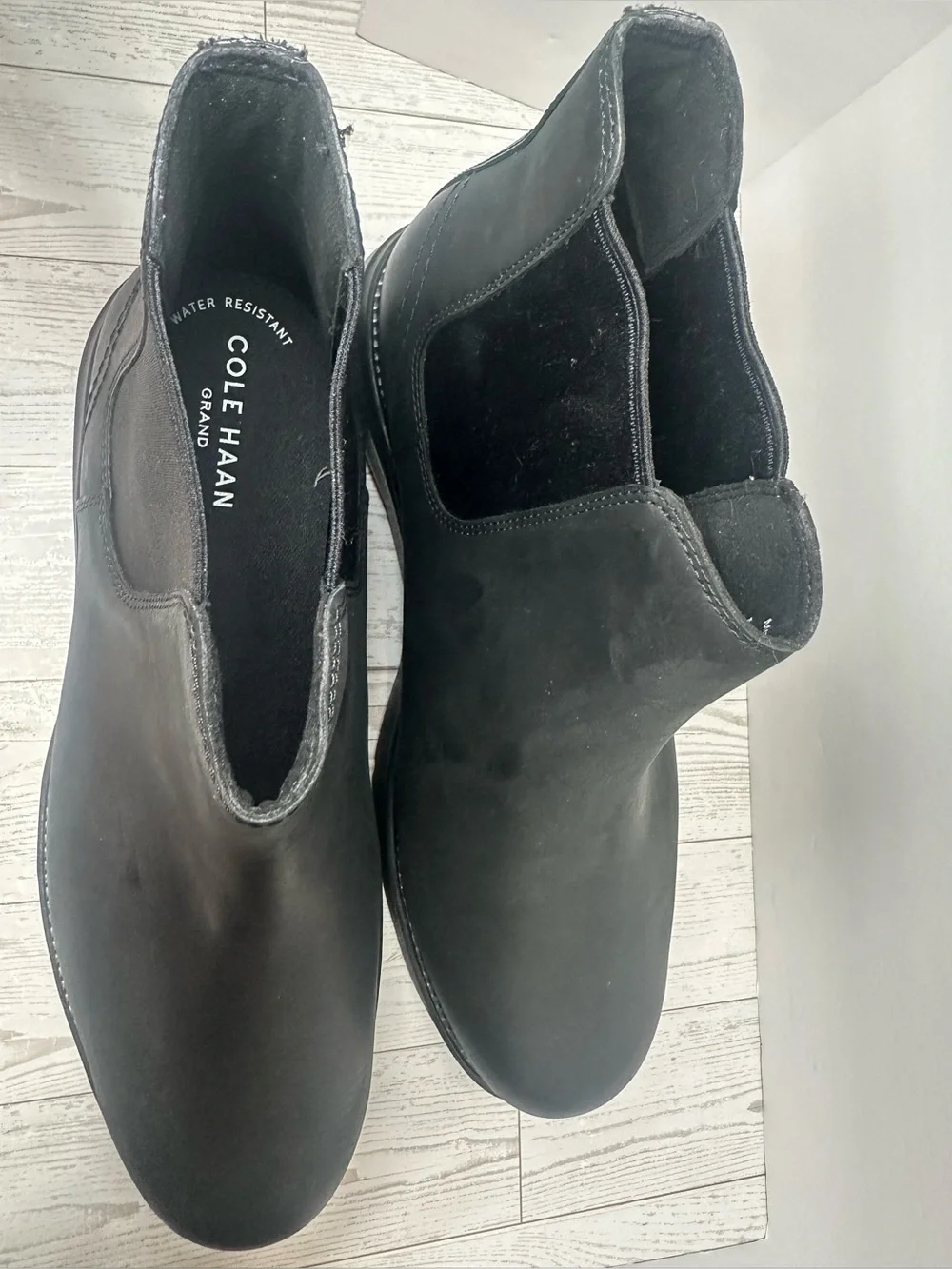 NWOT - Cole Haan Men's Atlantic Slip-On Leather Chelsea Boots, Black, Sz 10W